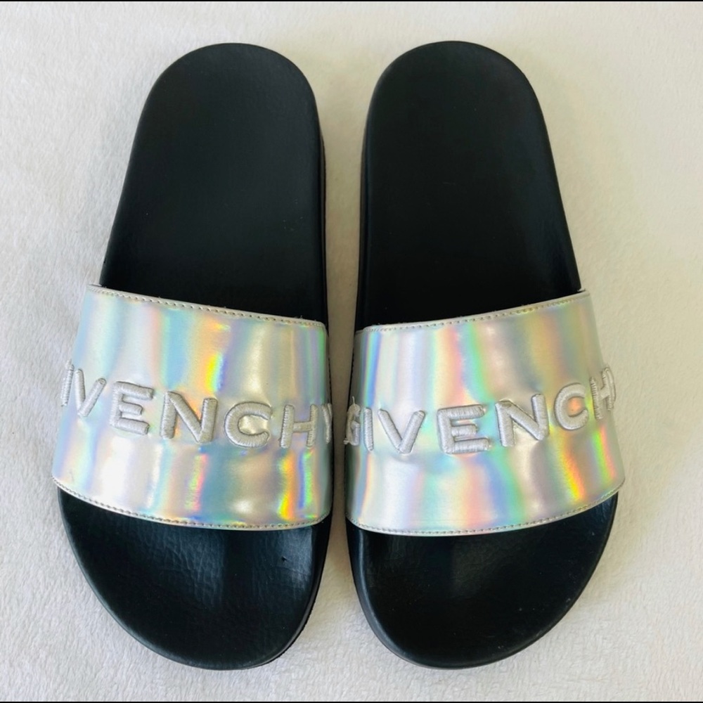 Givenchy (Authentic) Holographic Pool Slide Sandals